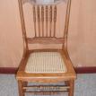Restored Antique Oak Caned Chair with Pressed Back - 2 For Sale - C0052